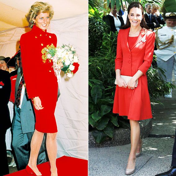 أميرة Diana and Kate Middleton's Similar Style