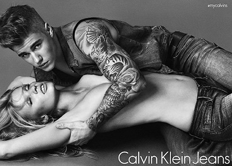 جوستين Bieber and Lara Stone for Calvin Klein