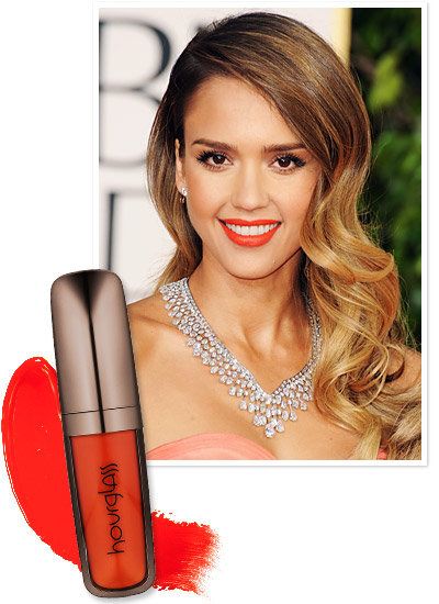 جيسيكا Alba's Tangerine Lipstick