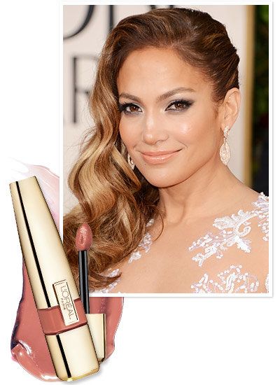 جنيفر Lopez topped off her smokey eye with a nude lip at the Golden Globes
