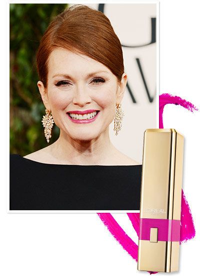 جوليان Moore's pop-of-color lip at the Golden Globe Awards