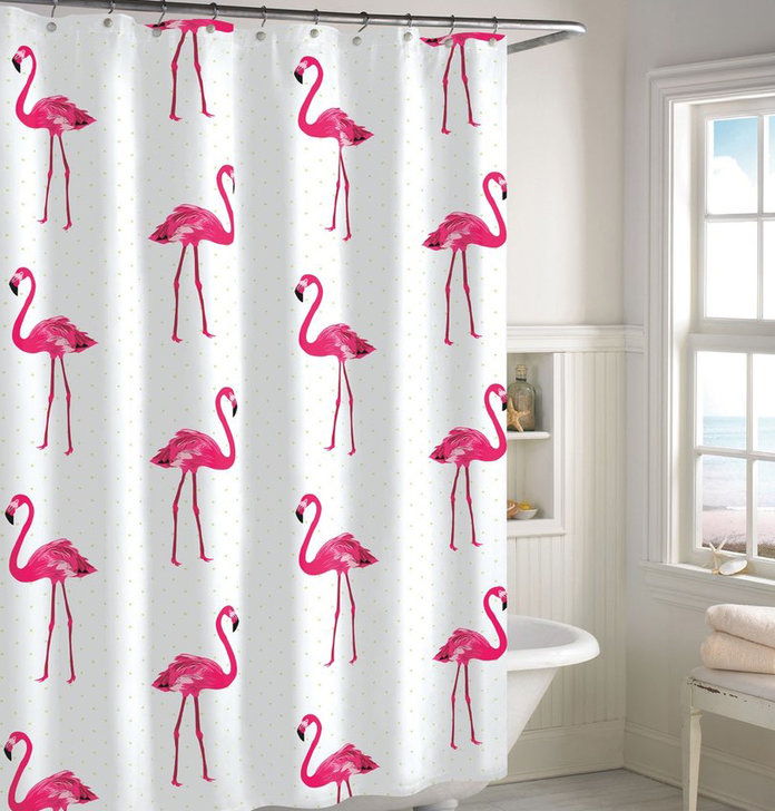 زهري Flamingo Shower Curtain 
