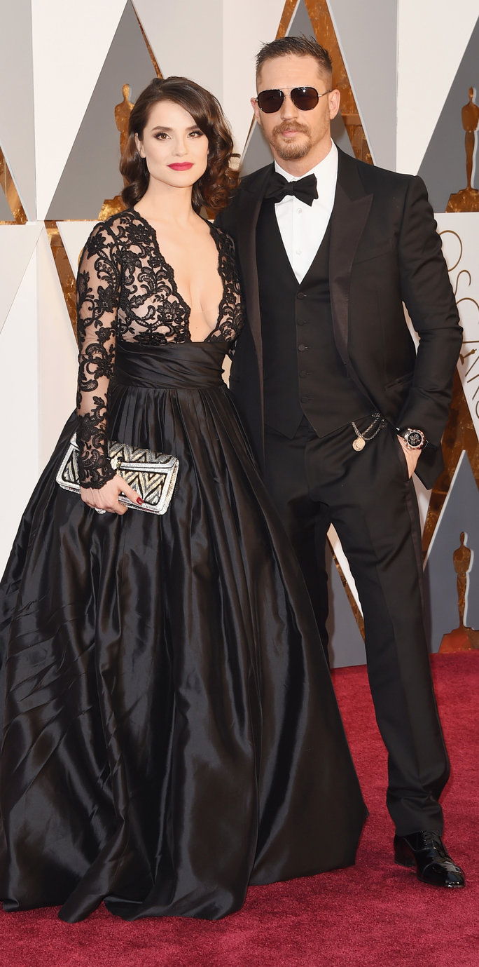 توم Hardy and wife Charlotte Riley - Oscars 2016