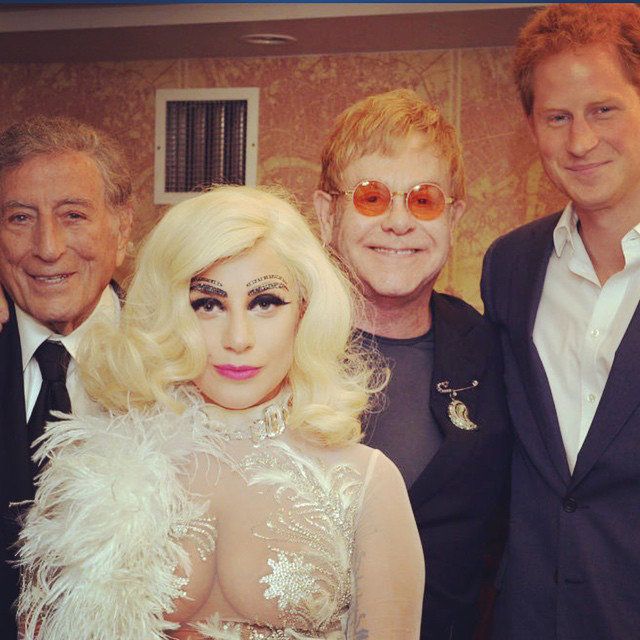 إلتون John with Tony Bennett, Lady Gaga, and Prince Harry