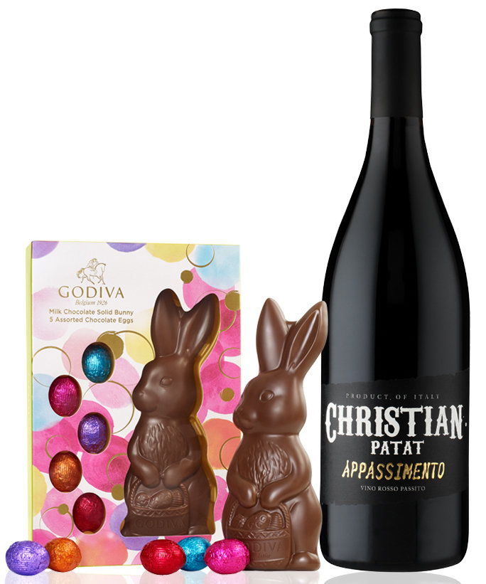 شوكولاتة Bunny with a Deep Red Wine