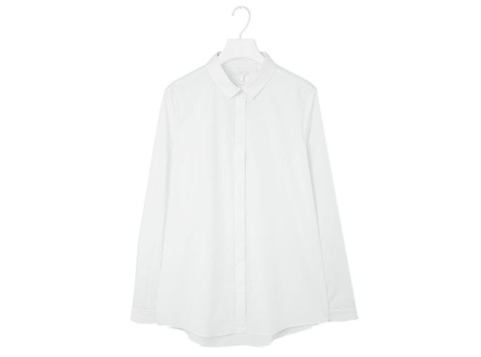 ا minimalist white button-down shirt 