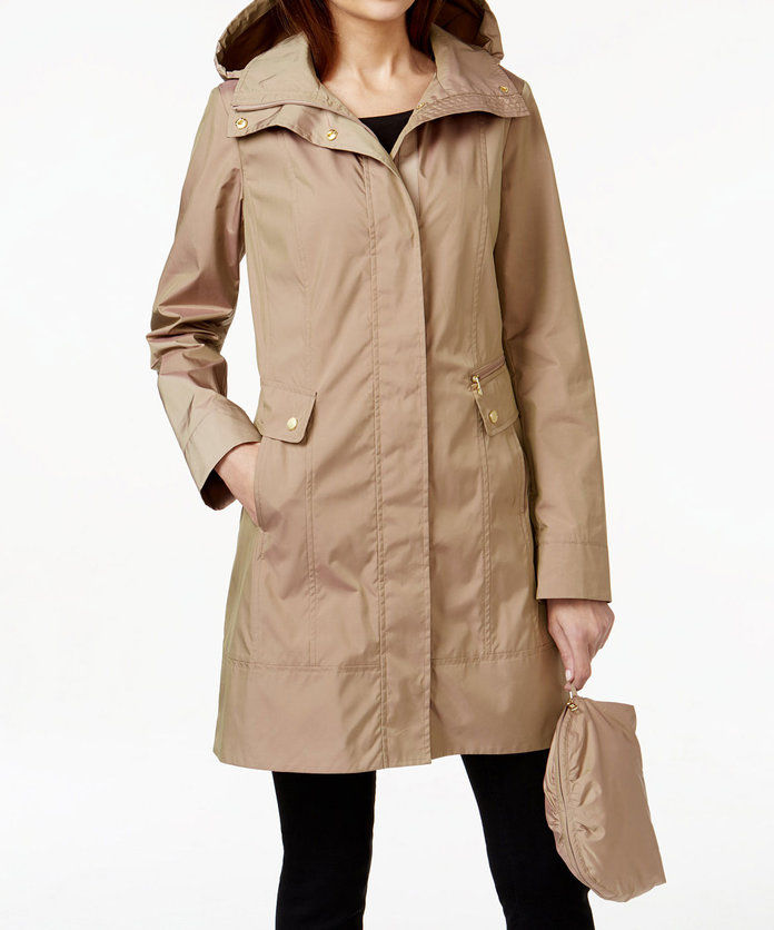 كول Haan Packable Hooded Raincoat 