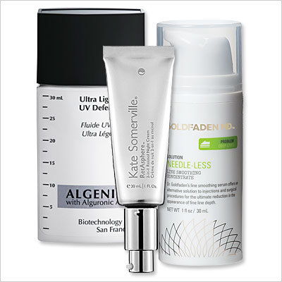 Goldfaden MD Solution, Algenist Solution, and Kate Somerville Cream