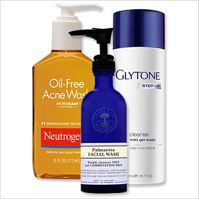 نيوتروجينا Acne Wash, Neal’s Yard Facial Wash, and Glytone Gel Wash