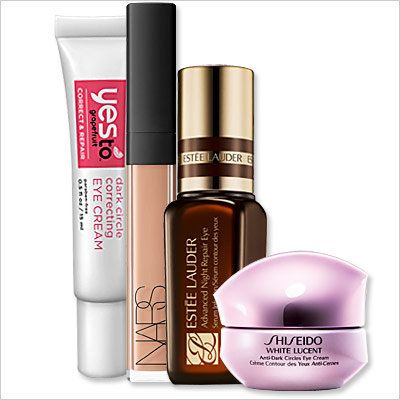 إستي ل Lauder Eye Serum , NARS concelear, Shiseido Eye Cream Concealer, and Yes To Grapefruit Eye Cream