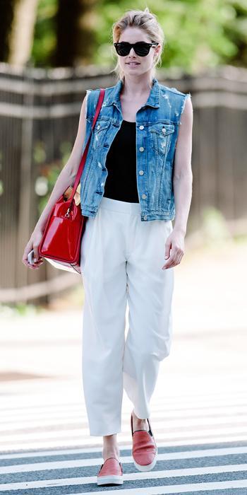 Doutzen Kroes in Denim Jacket