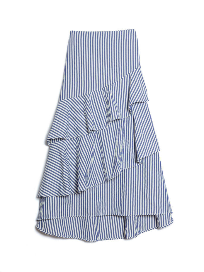 مخطط Asymmetrical Ruffled Maxi Skirt 