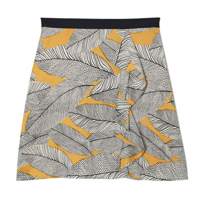 استوائي Print Ruffle Front Mini Skirt 