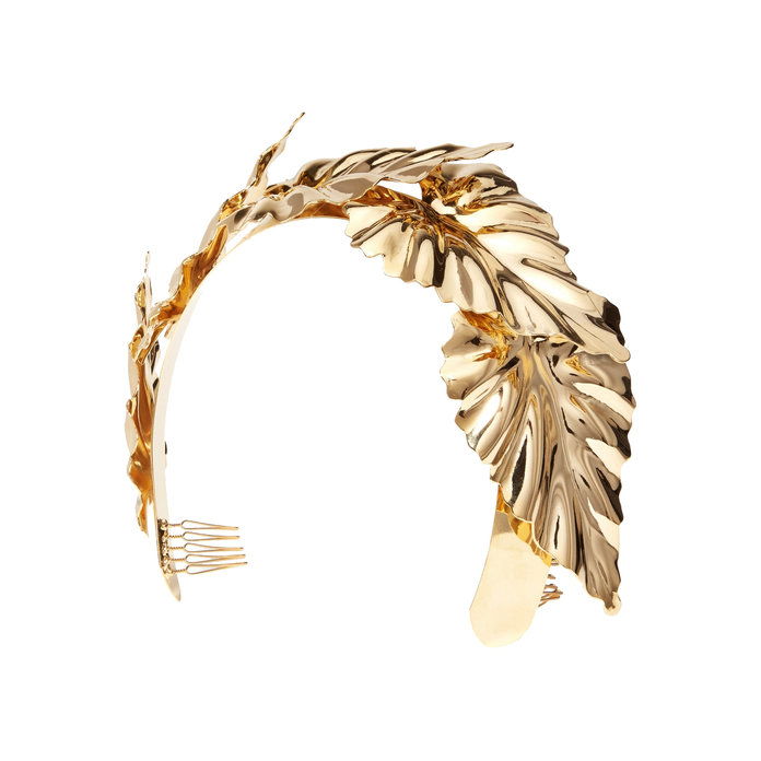 LELET NY Palm Leaf Halo gold-plated headband 