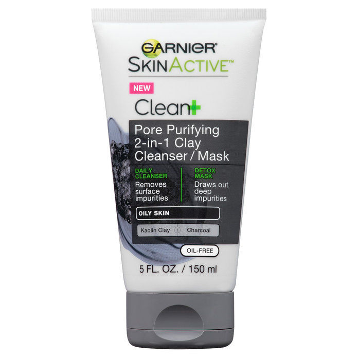 غارنييه SKINACTIVE Clean+ Pore Purifying 2-in-1 Clay Cleanser/Mask