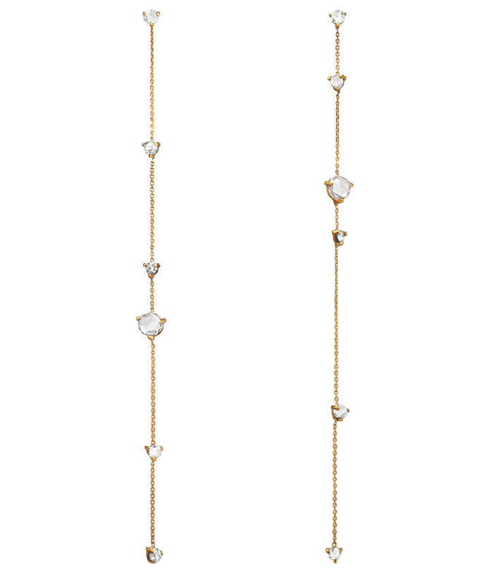 Wwake diamond and gold chain earrings 