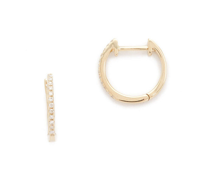 EF Collection diamond huggie earrings 