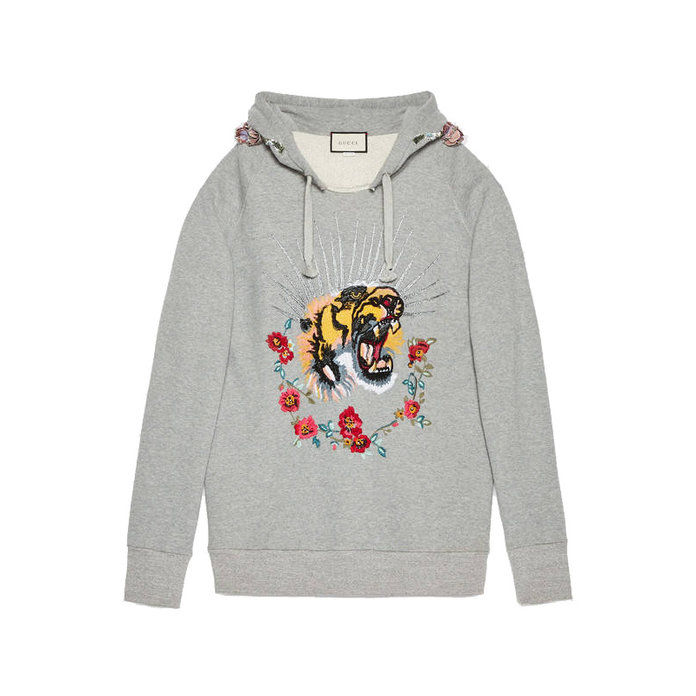 GUCCI Embroidered hooded sweatshirt
