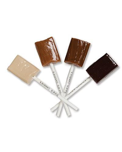حلويات Month - See's Candy Lollipop: Vanilla, Butterscotch, Columbian Coffee, Chocolate