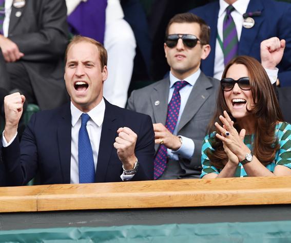 كاترين، Duchess of Cambridge and Prince William, Duke of Cambridge attend the mens singles final between Novak Djokovic and Roger Federer