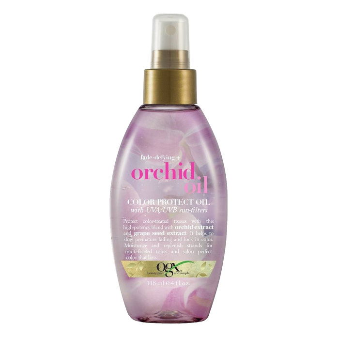 إلى عن على Color-Treated Hair: Ogx Fade-Defying + Orchid Oil Color Protect Oil 