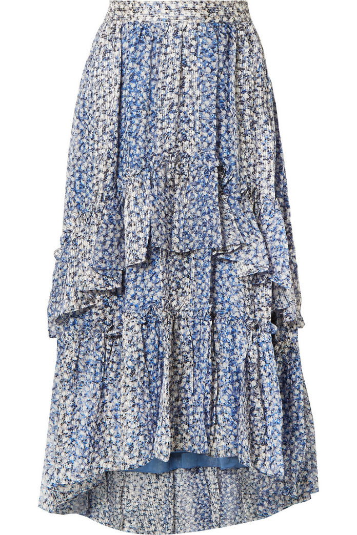 Руффлед Floral-Print Skirt 