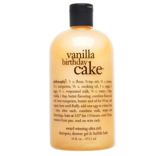 فلسفة Vanilla Birthday Cake Shampoo, Shower Gel & Bubble Bath 