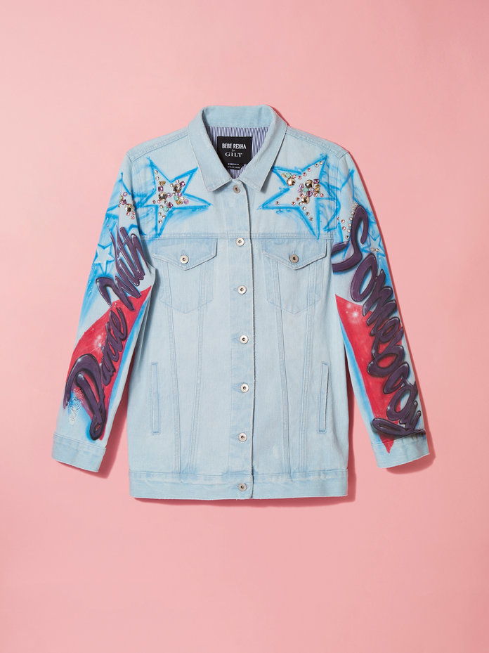 رش-اليد Portrait Denim Jacket with Gems 