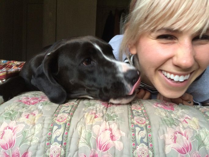 Zosia Mamet and Moose 