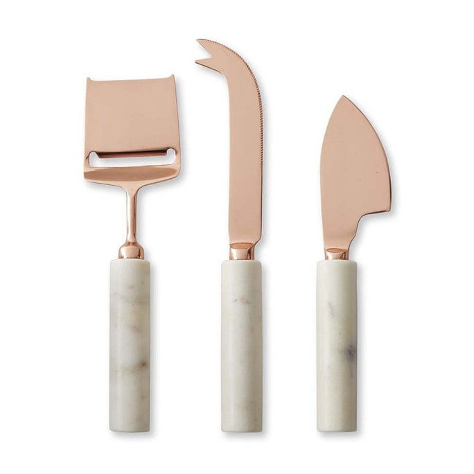 رخام & Copper Cheese Knives, Set of 3 