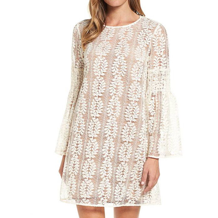 ميخائيل MICHAEL KORS Bell Sleeve Lace Shift Dress 