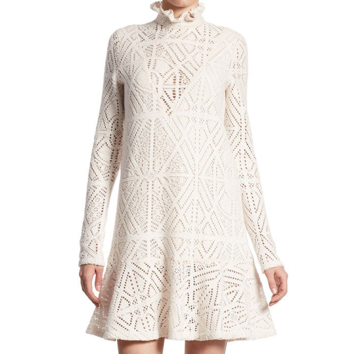 نرى by Chloé Ruffled Lacy Jersey Dress 