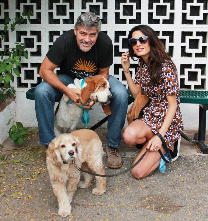 جورج Clooney, Amal, Millie and Louie 