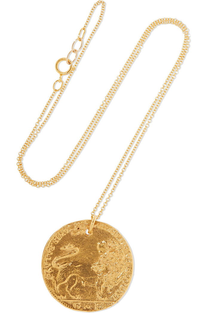 И л Leone Medallion gold-plated necklace