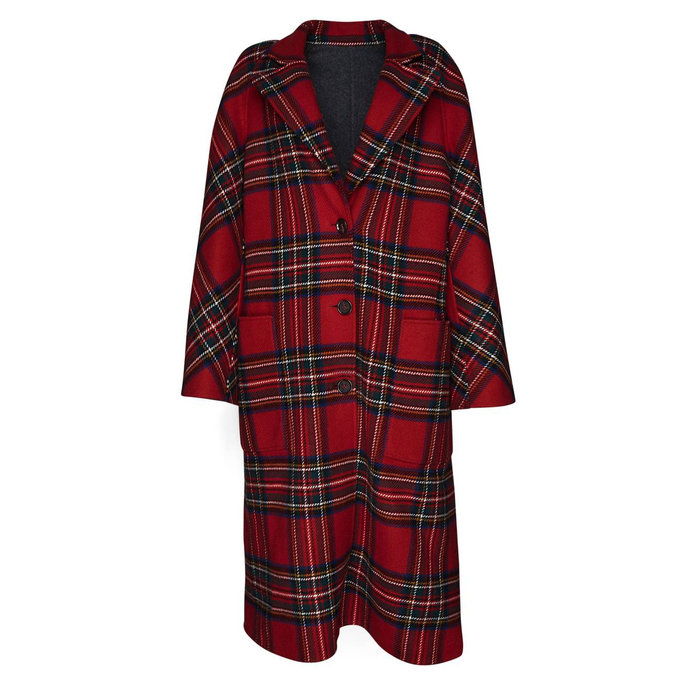 الاسكتلندي Tartan Wool & Cashmere Reversible Coat 
