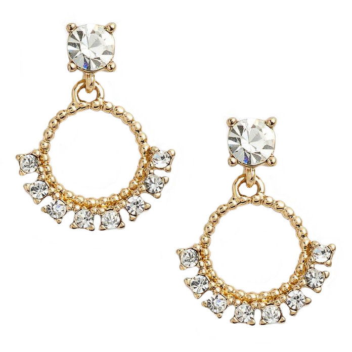 تقليد Pearl & Crystal Drop Earrings 