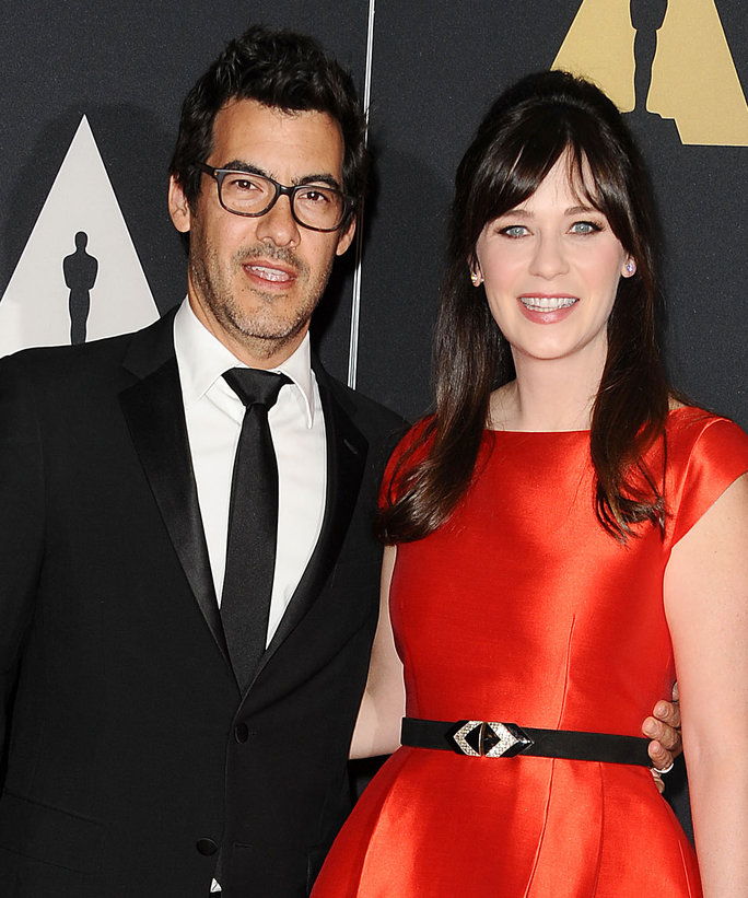  Actress Zooey Deschanel (R) and husband Jacob Pechenik attend the 7th annual Governors Awards at The Ray Dolby Ballroom at Hollywood & Highland Center on November 14, 2015 in Hollywood, California.