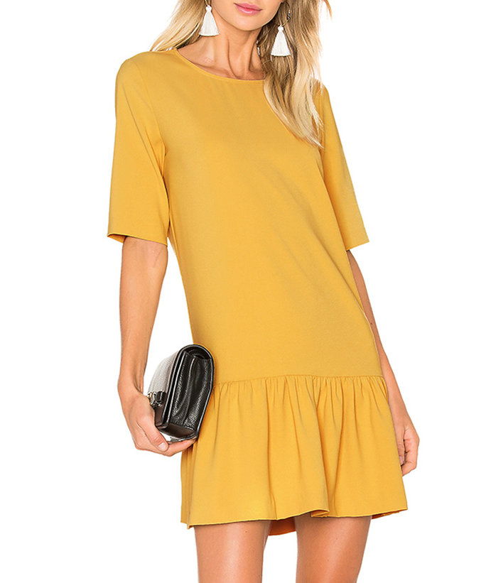 الأصفر Drop-Waist Mini Dress 
