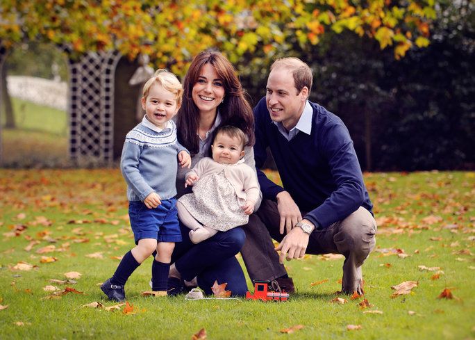 Тхе Duke and Duchess of Cambridge, Prince George, and Princess Charlotte, 2015 