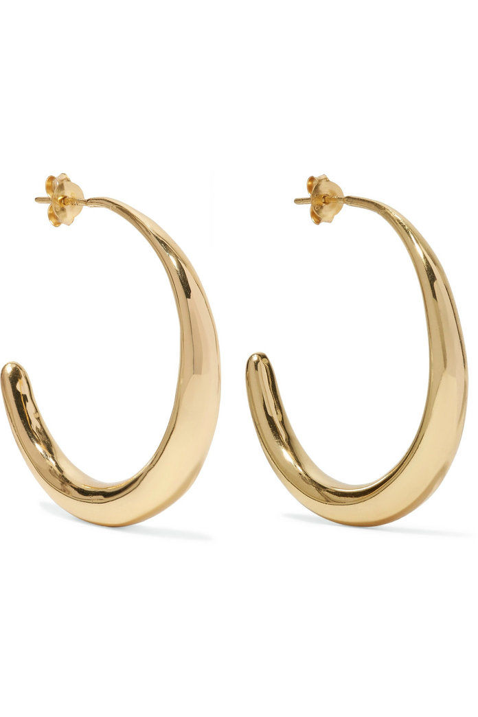 Лоуисе Olsen Large Liquid gold-plated hoop earrings 