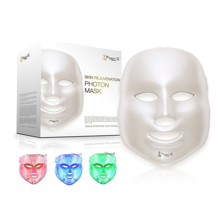 مشروع E Beauty 3 Color LED Mask Photon Light Skin Rejuvenation Therapy Facial Skin Care Mask