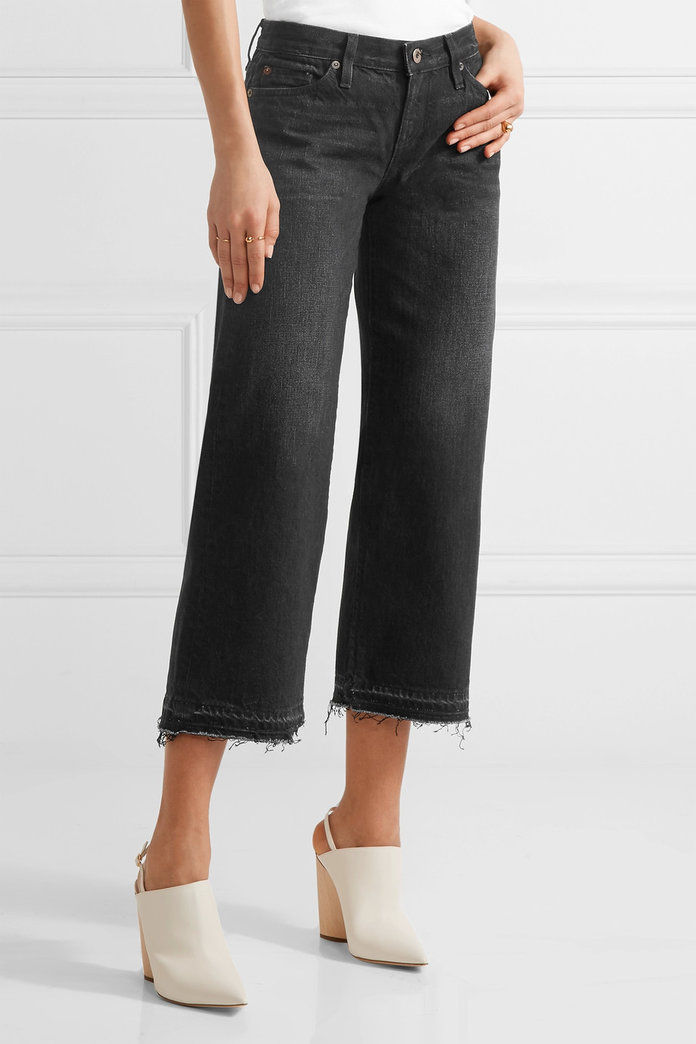 سيمون Miller W005 Bora cropped frayed mid-rise wide-leg jeans