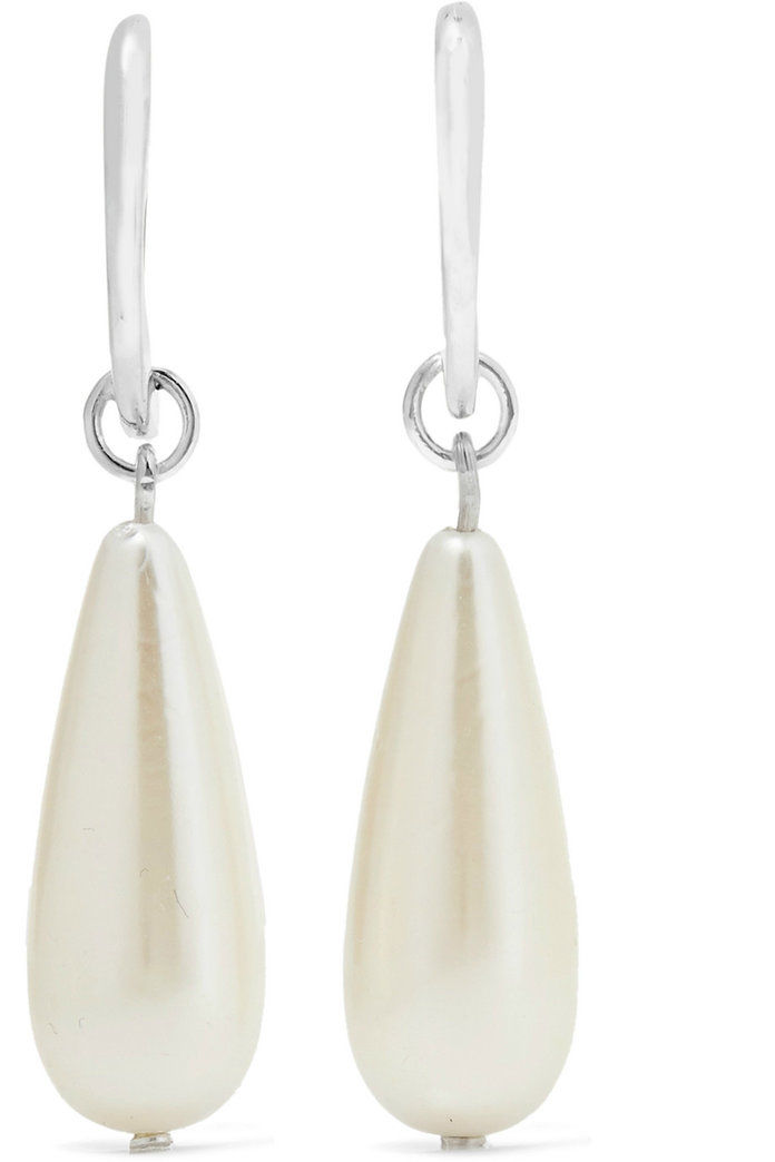Сребрна faux pearl earrings
