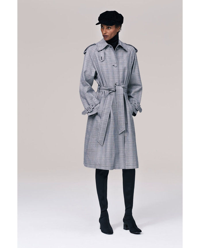 زارا CHECKED TRENCH COAT