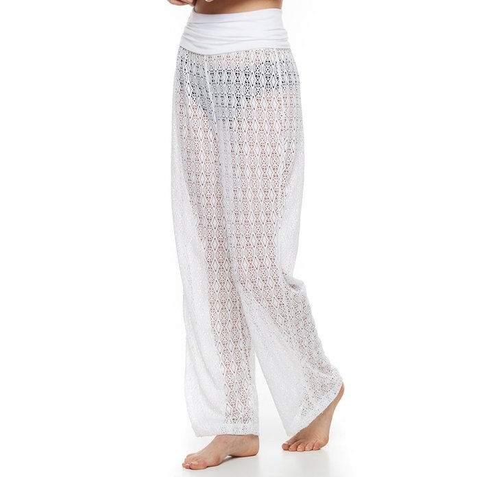 الكحل's Beach Scene Mesh Palazzo Cover-Up Pants