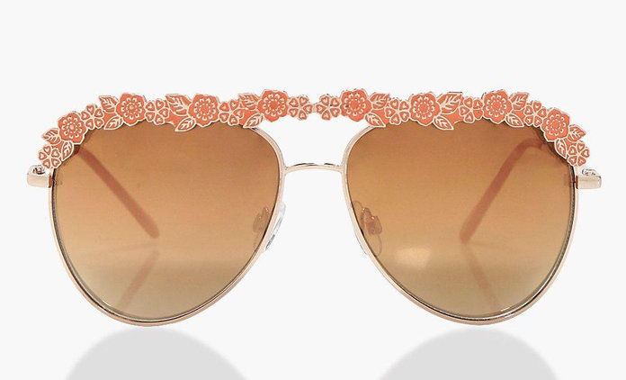 بوهو Megan Floral Aviator Sunglasses