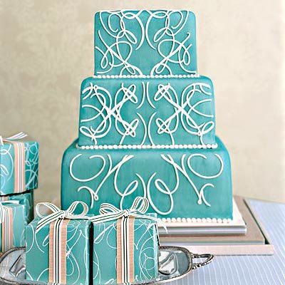 أزرق wedding cake