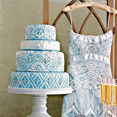 أزرق wedding cake