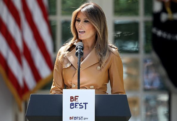 Први Lady Melania Trump Speaks On The Launch Of Her Initiatives In The Rose Garden Of White House